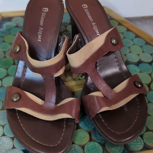 💜5/$25 size 6.5 etienne agnier heeled sandals - Picture 3 of 5